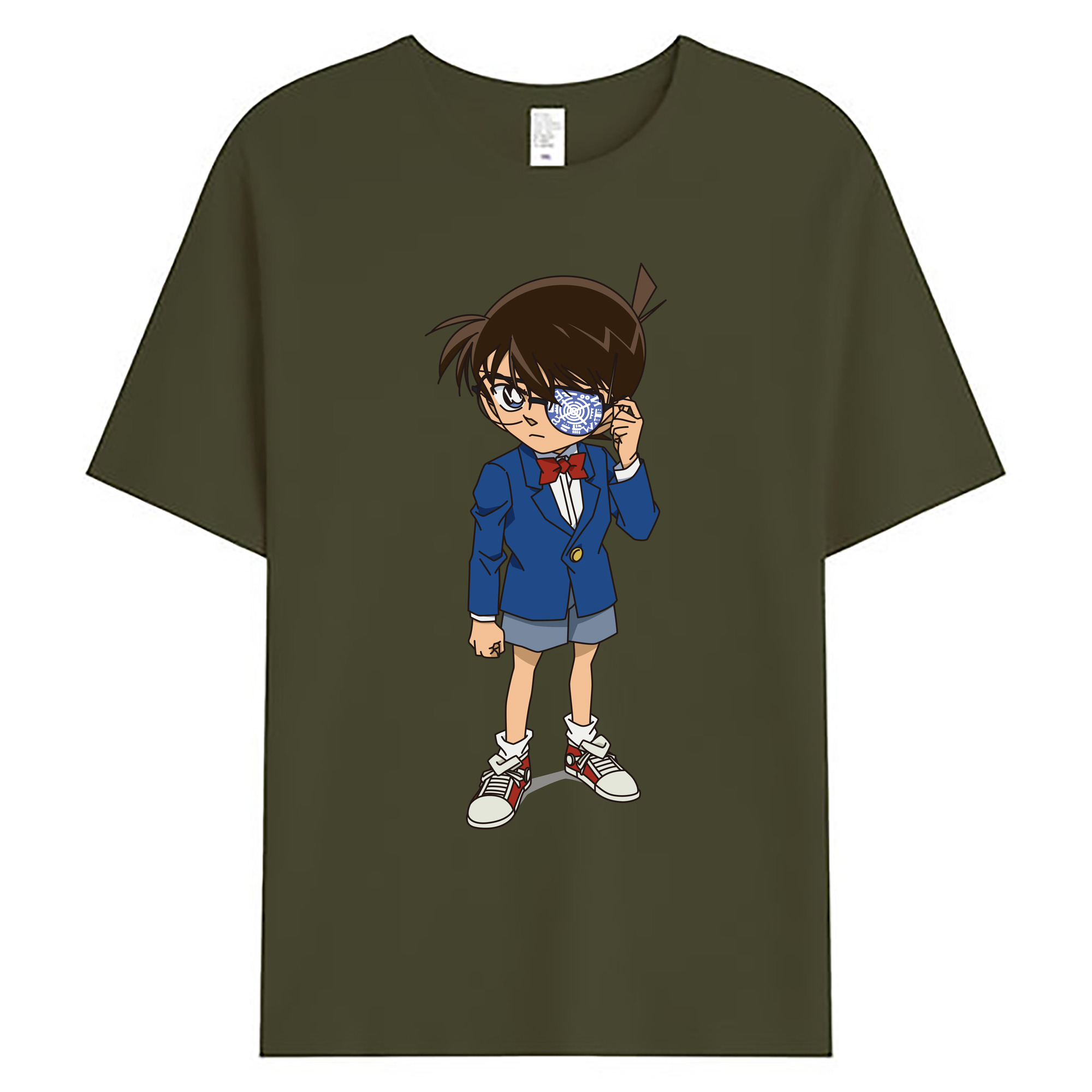 （画像用） 名探偵コナン 江戸川 コナン Detective Conan Conan Edogawa 綿100％ メンズ半袖Tシャツ｜肌触りやわらか＆通気性